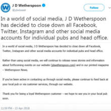 Wetherspoons final tweet